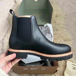 Black Leather Chelsea Boots